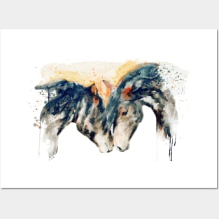 Wild Horses Watercolor Painting Posters and Art